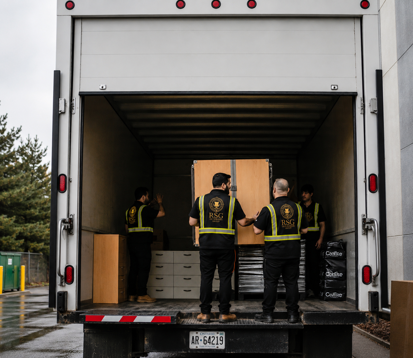 RSG crew coordinating a premium interior delivery